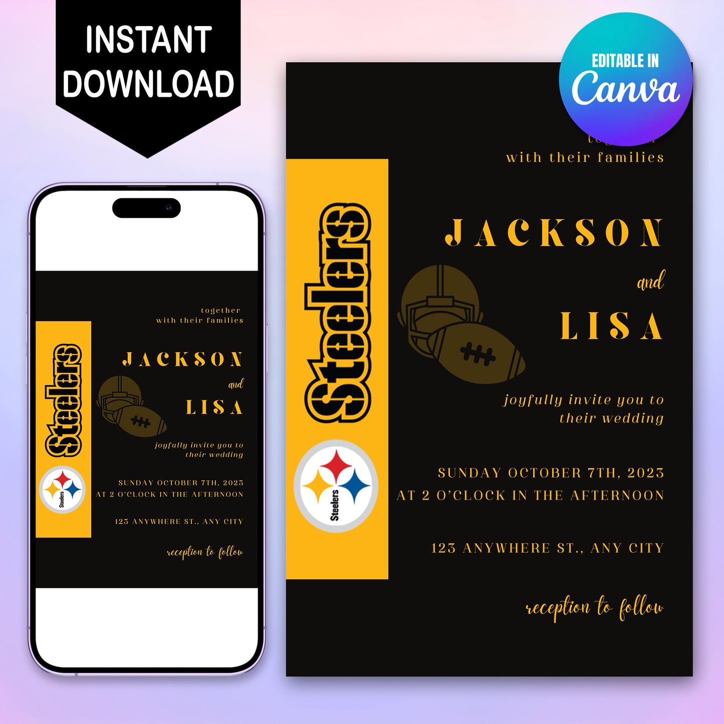 Pittsburgh Steelers Wedding Invitations - CreativeRino