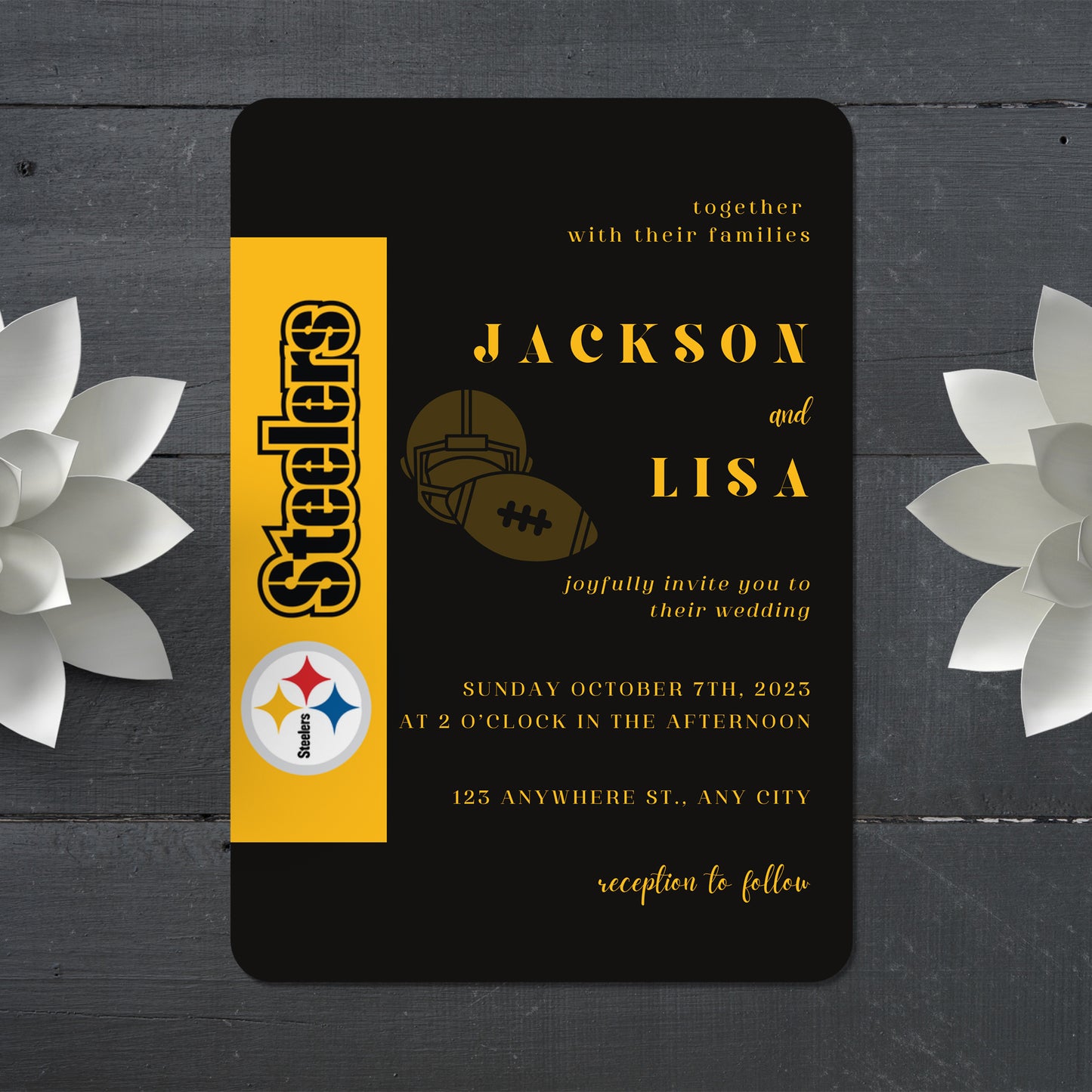 Pittsburgh Steelers Wedding Invitations - CreativeRino