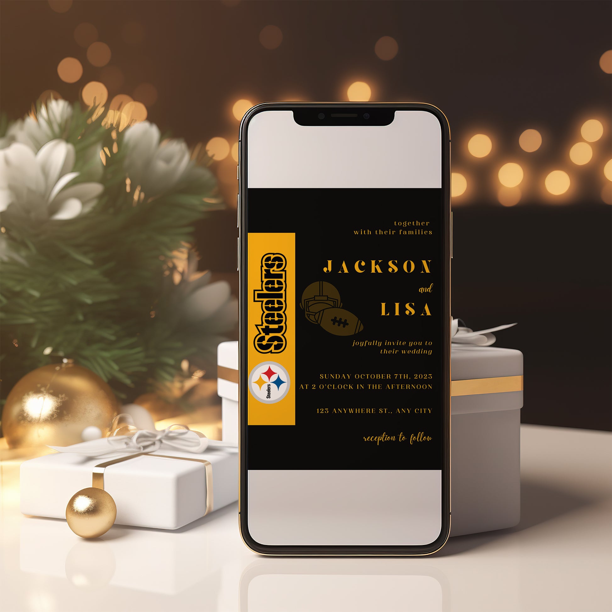 Pittsburgh Steelers Wedding Invitations - CreativeRino