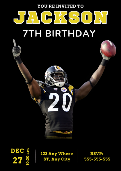 Pittsburgh Steelers Invitation - CreativeRino