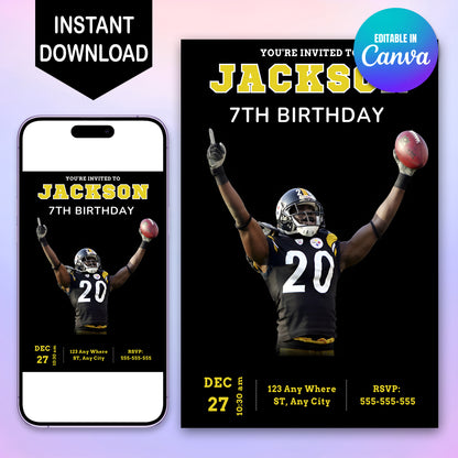 Pittsburgh Steelers Invitation - CreativeRino