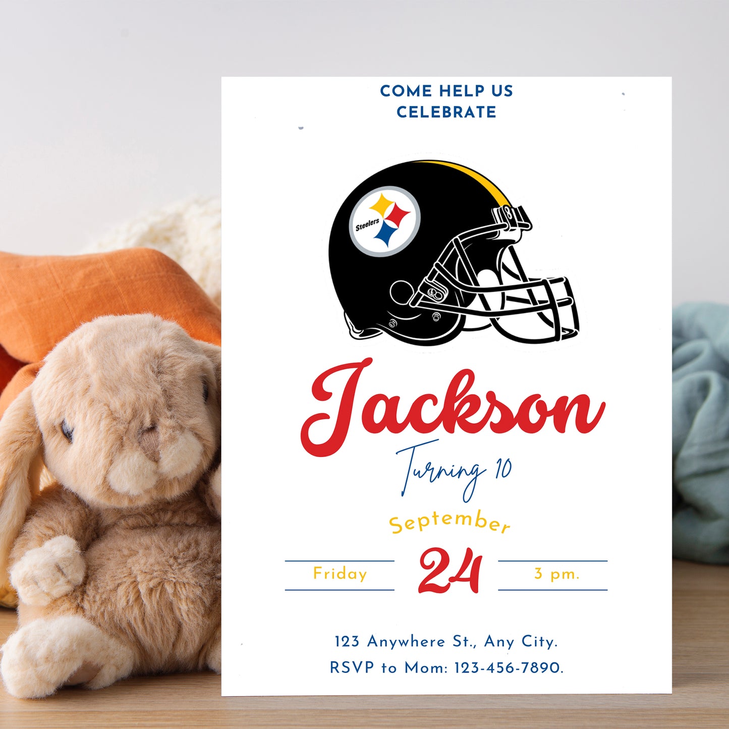 Pittsburgh Steelers Birthday Party Invitations - CreativeRino