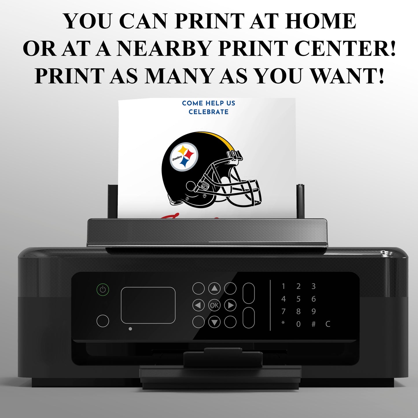 Pittsburgh Steelers Birthday Party Invitations - CreativeRino
