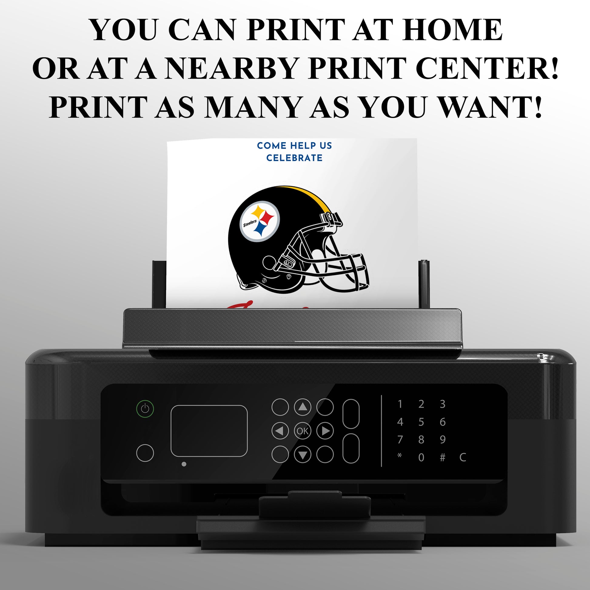 Pittsburgh Steelers Birthday Party Invitations - CreativeRino
