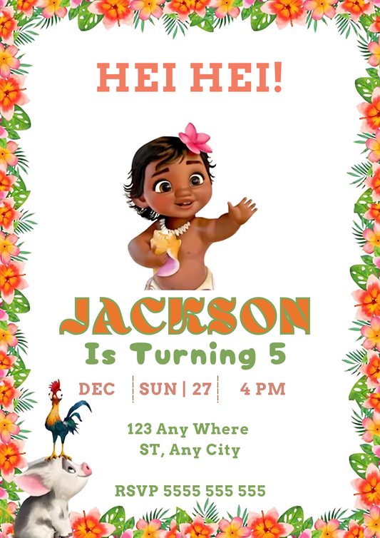 Hei Hei Birthday Invitations - CreativeRino