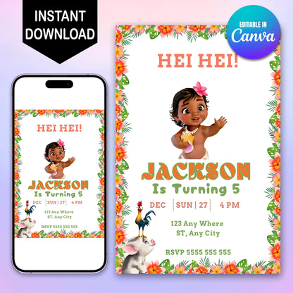 Hei Hei Birthday Invitations - CreativeRino
