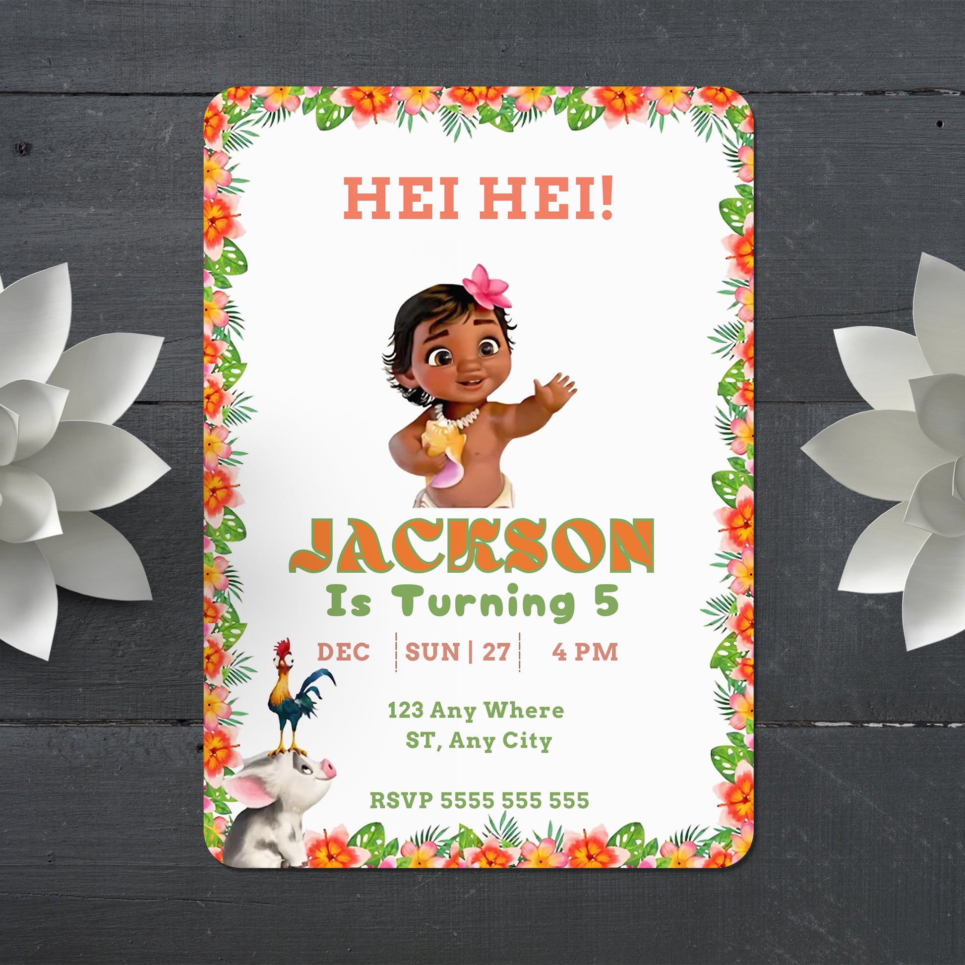 Hei Hei Birthday Invitations - CreativeRino