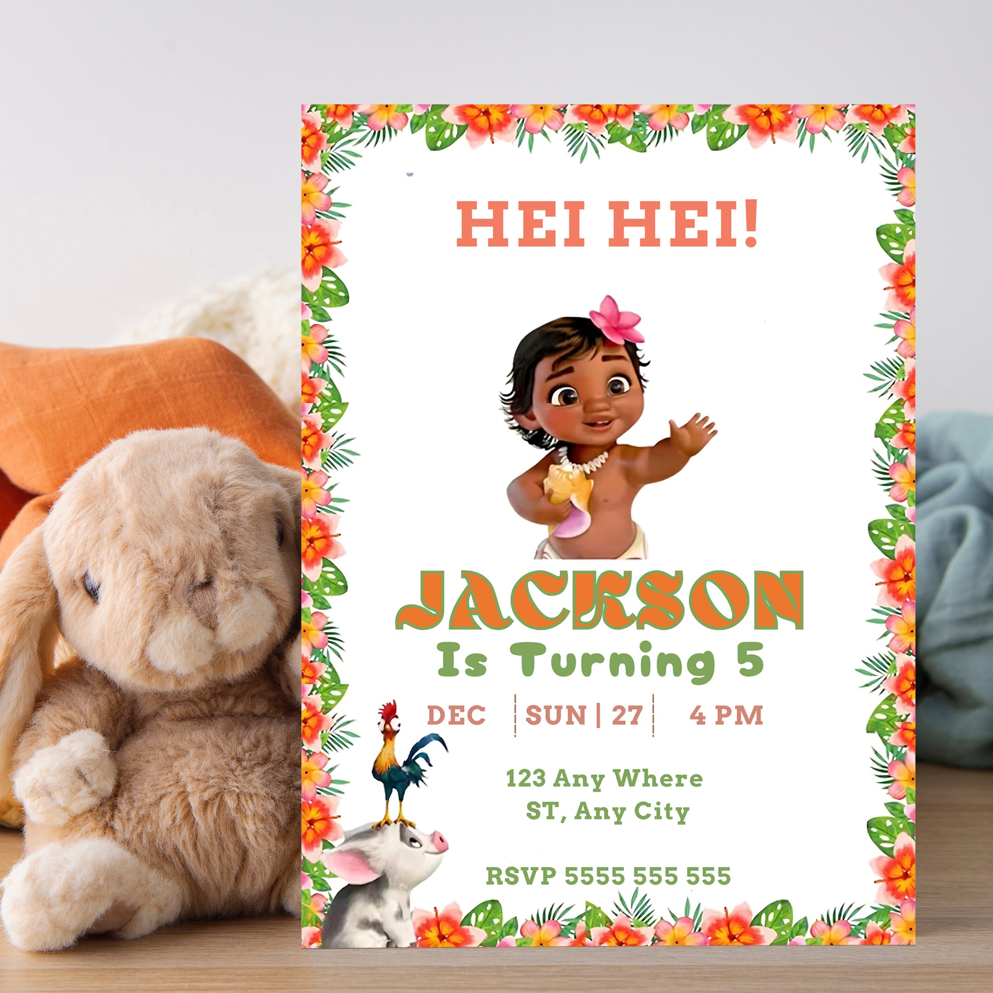 Hei Hei Birthday Invitations - CreativeRino