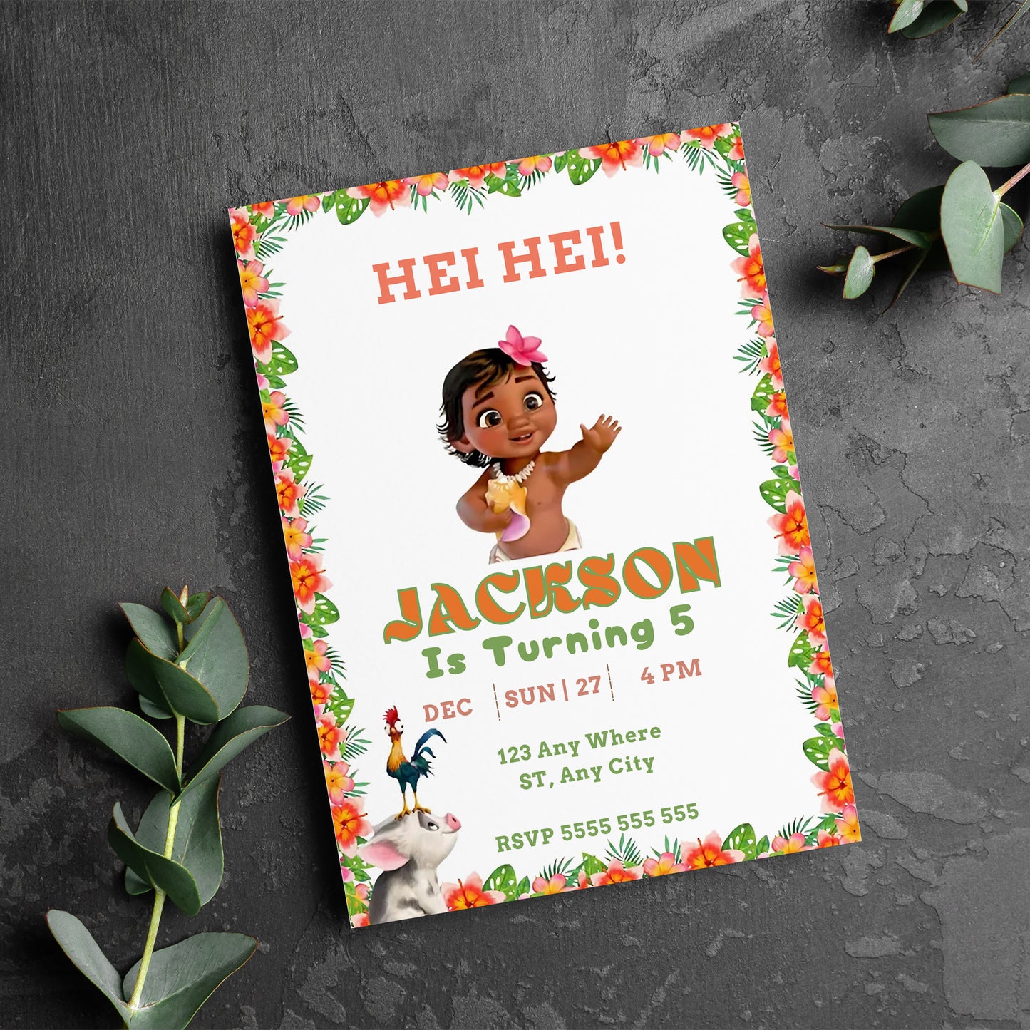 Hei Hei Birthday Invitations - CreativeRino