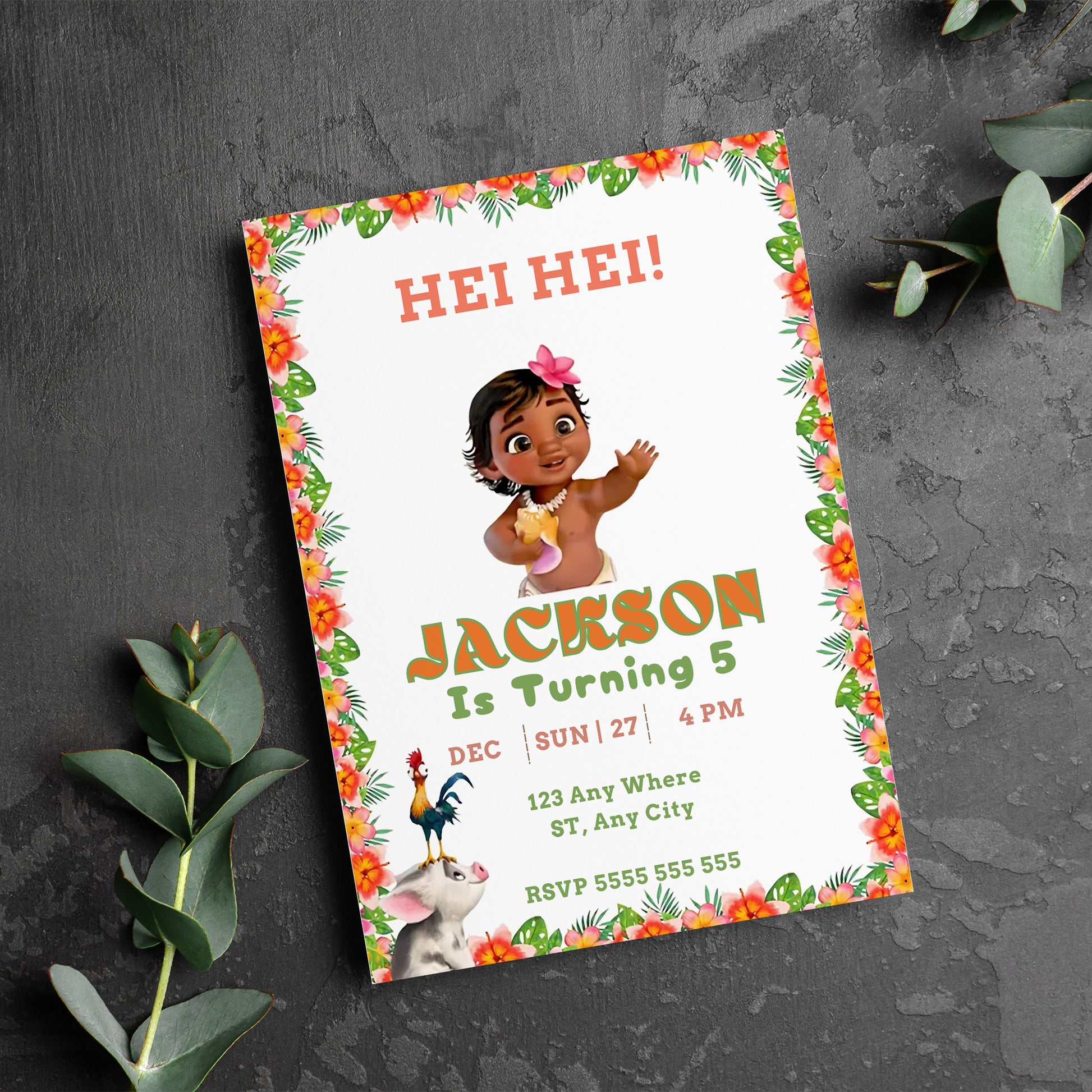 Hei Hei Birthday Invitations - CreativeRino