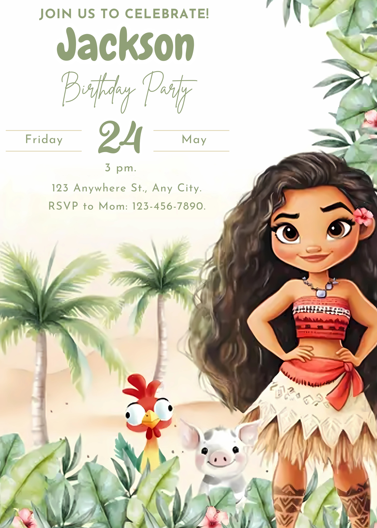 Hei Hei Birthday Party Invitations - CreativeRino