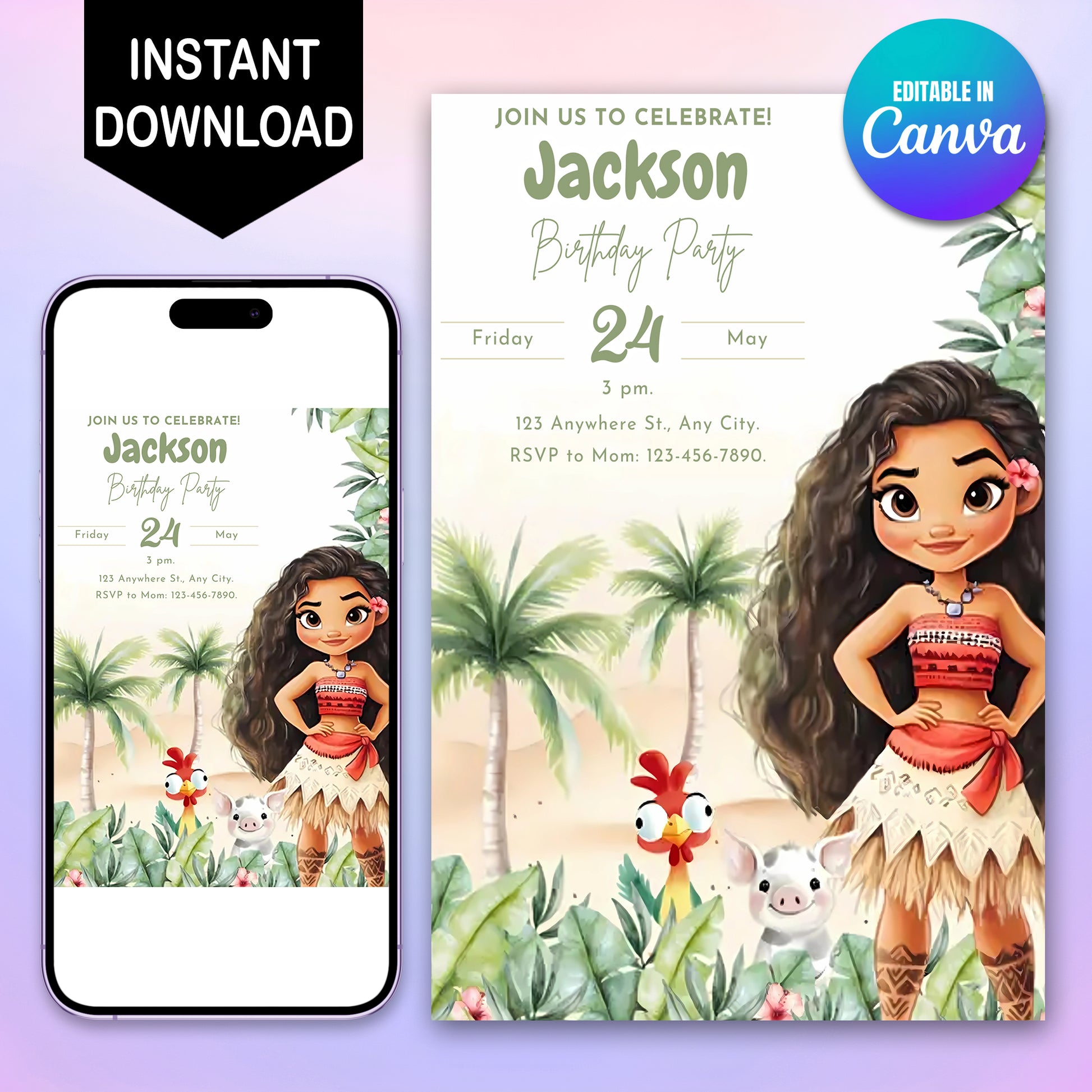 Hei Hei Birthday Party Invitations - CreativeRino