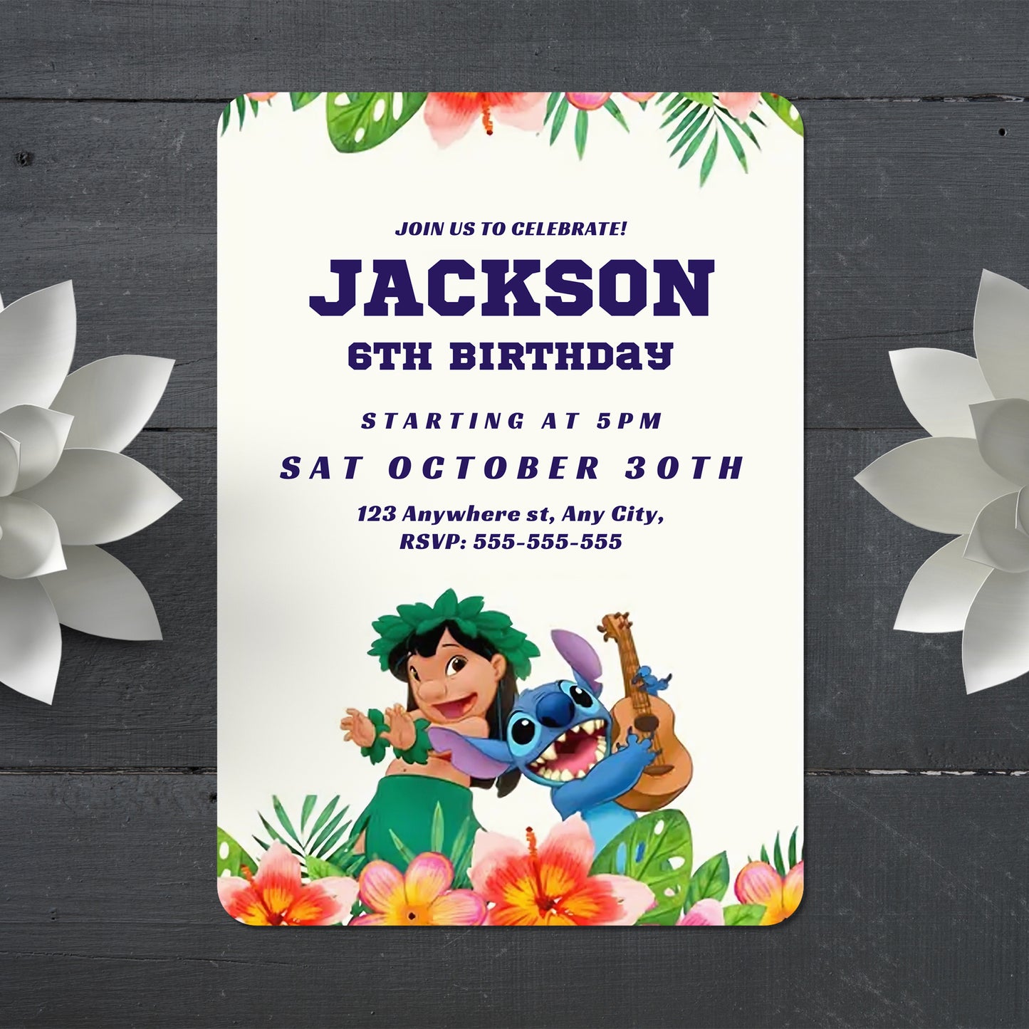 Lilo And Stitch Birthday Invitations - CreativeRino
