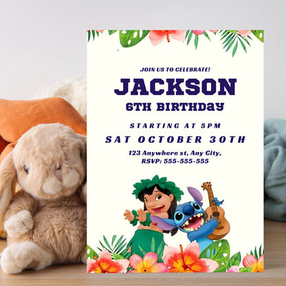 Lilo And Stitch Birthday Invitations - CreativeRino