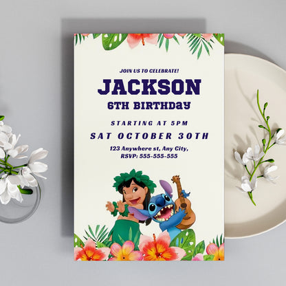 Lilo And Stitch Birthday Invitations - CreativeRino