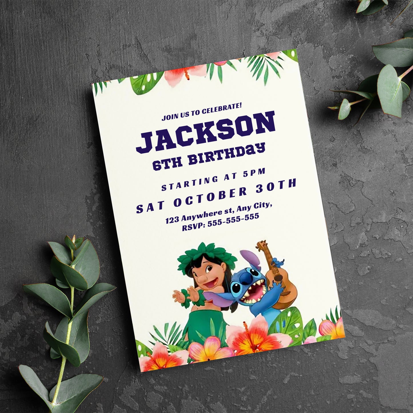 Lilo And Stitch Birthday Invitations - CreativeRino