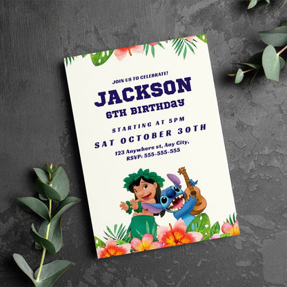 Lilo And Stitch Birthday Invitations - CreativeRino
