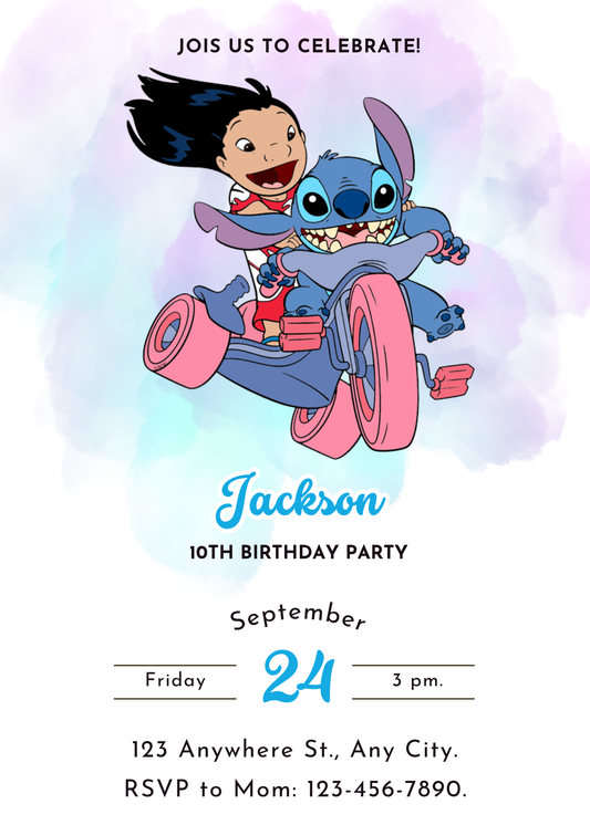 Lilo And Stitch Invitations - CreativeRino