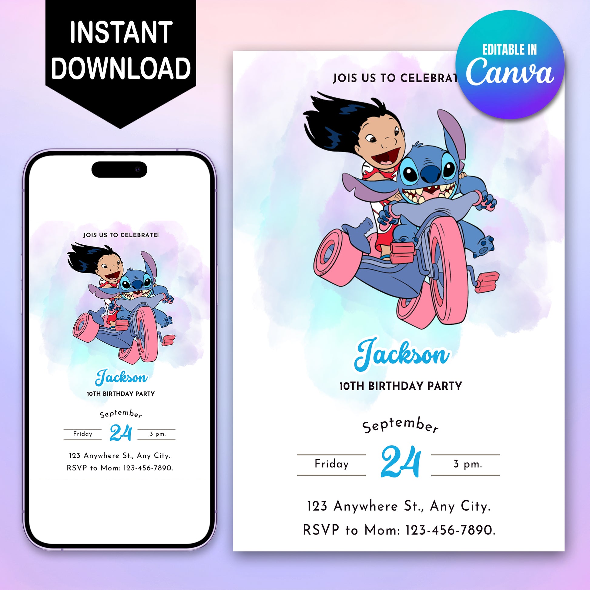Lilo And Stitch Invitations - CreativeRino