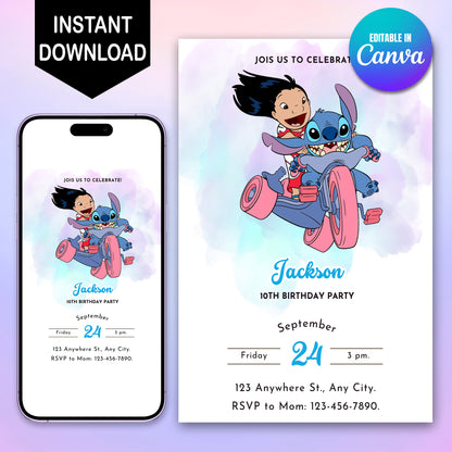 Lilo And Stitch Invitations - CreativeRino