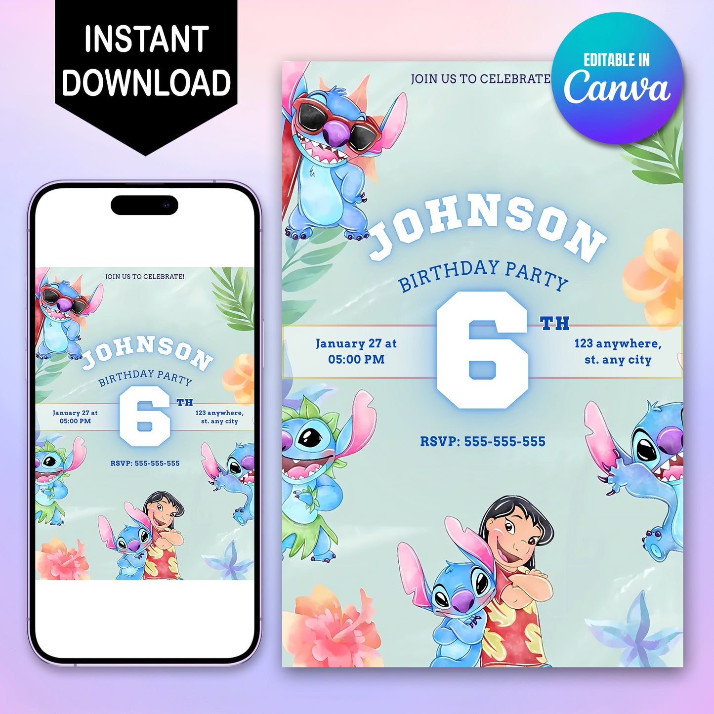 Lilo And Stitch Party Invitations - CreativeRino