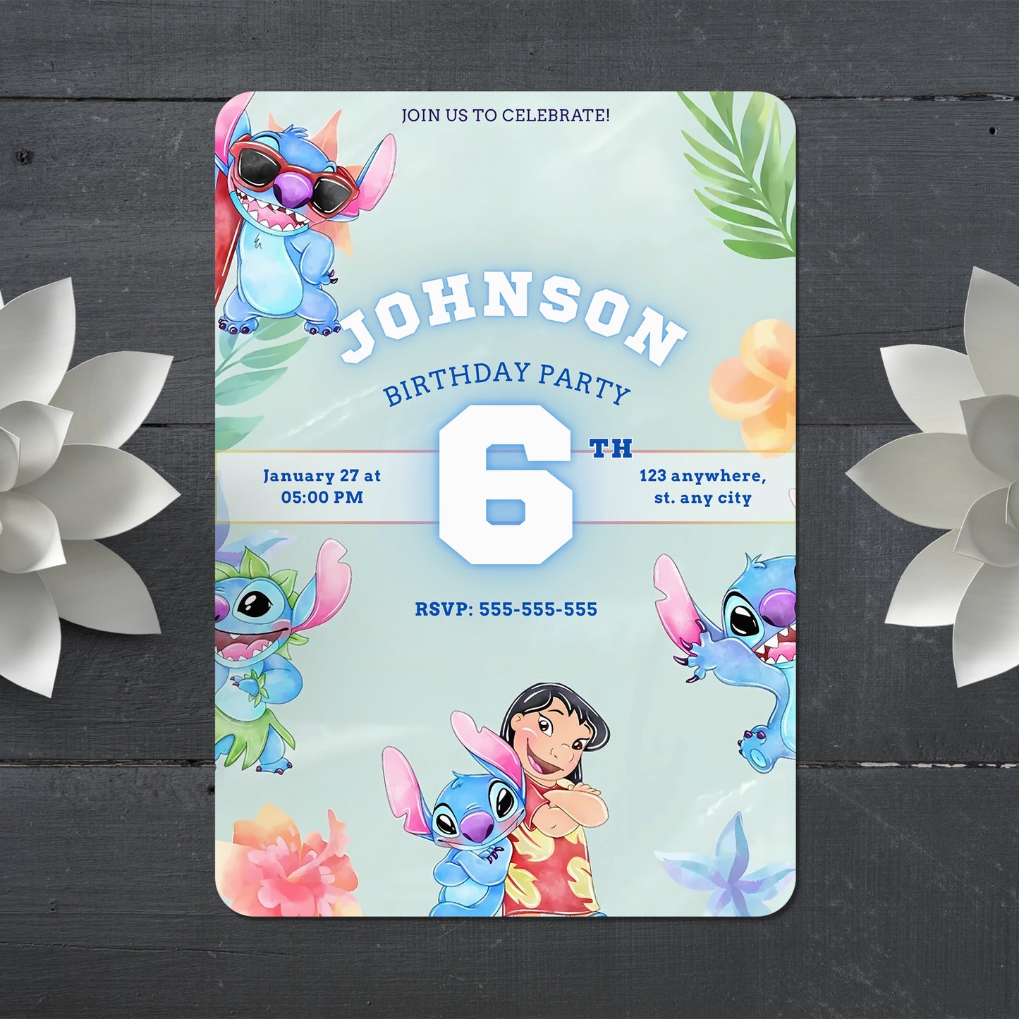 Lilo And Stitch Party Invitations - CreativeRino