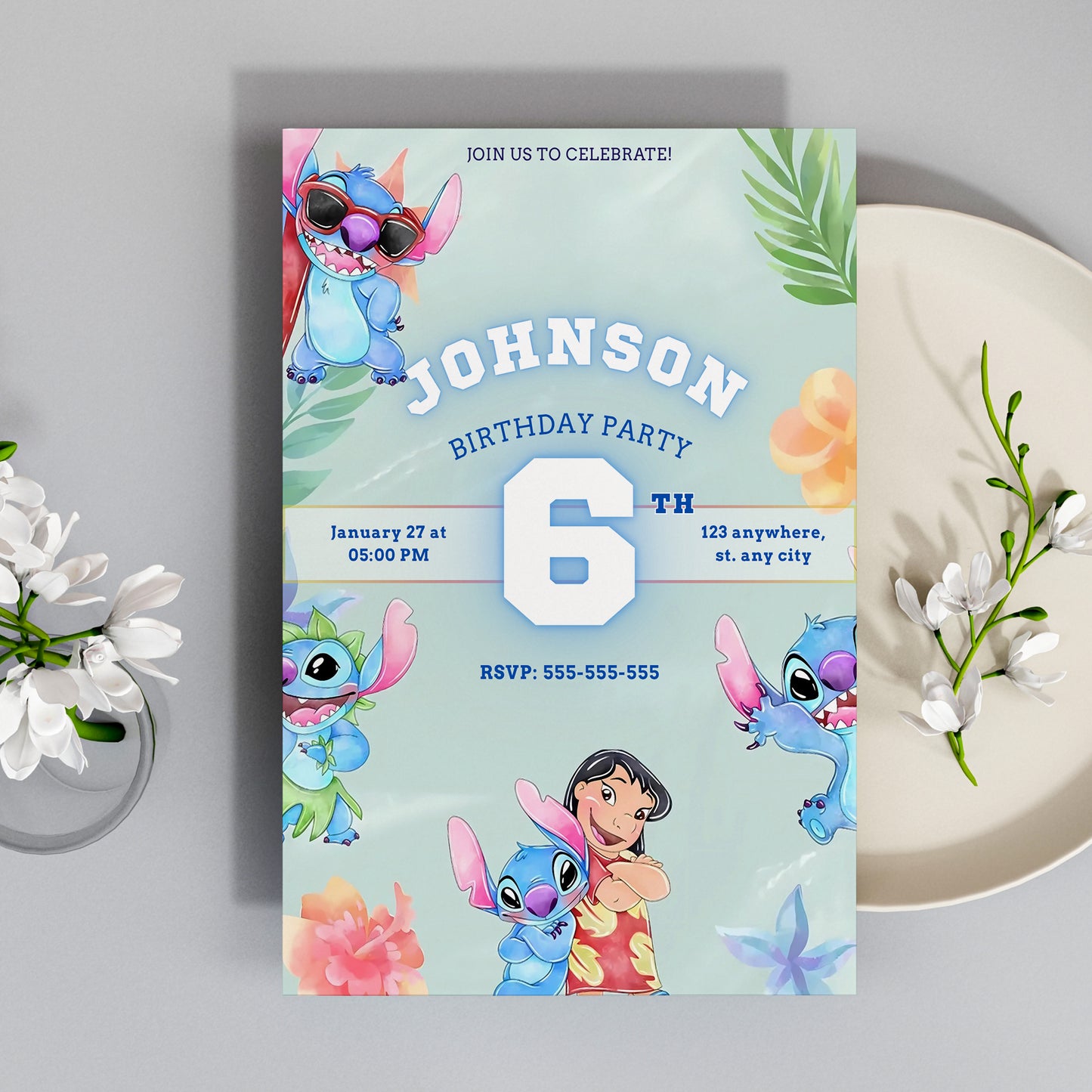 Lilo And Stitch Party Invitations - CreativeRino