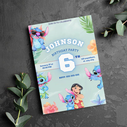 Lilo And Stitch Party Invitations - CreativeRino