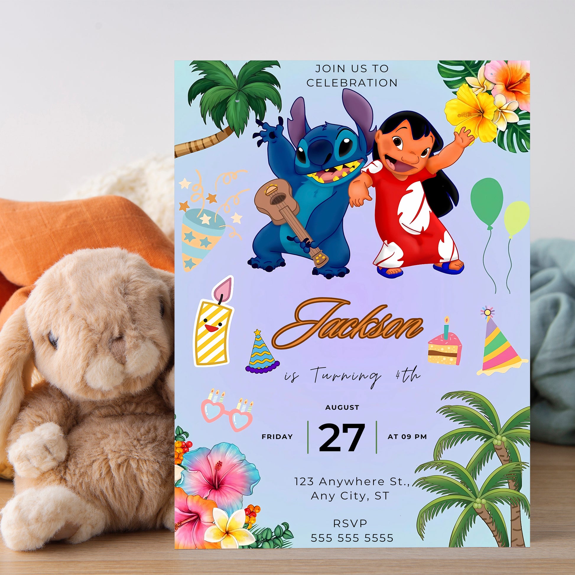 Lilo And Stitch Invitation Template - CreativeRino