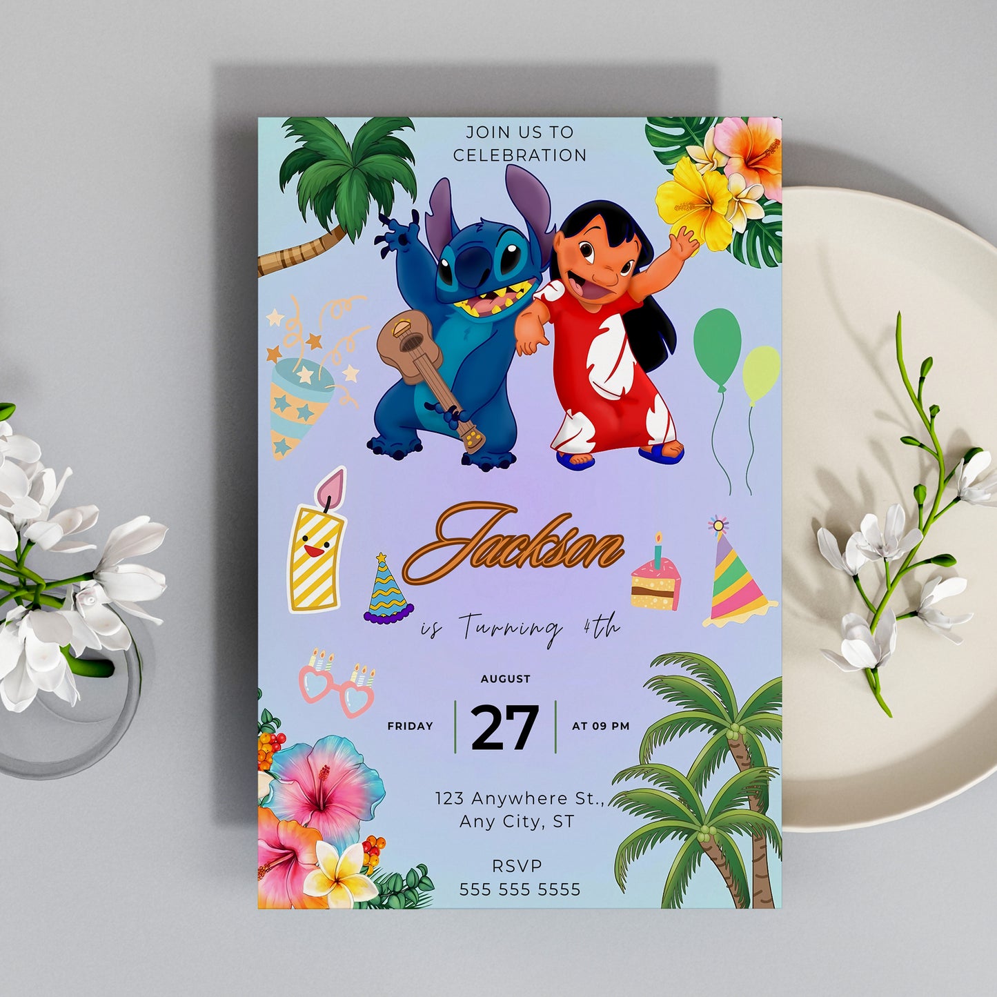 Lilo And Stitch Invitation Template - CreativeRino