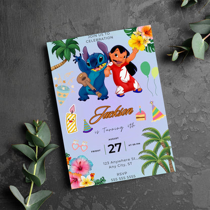 Lilo And Stitch Invitation Template - CreativeRino
