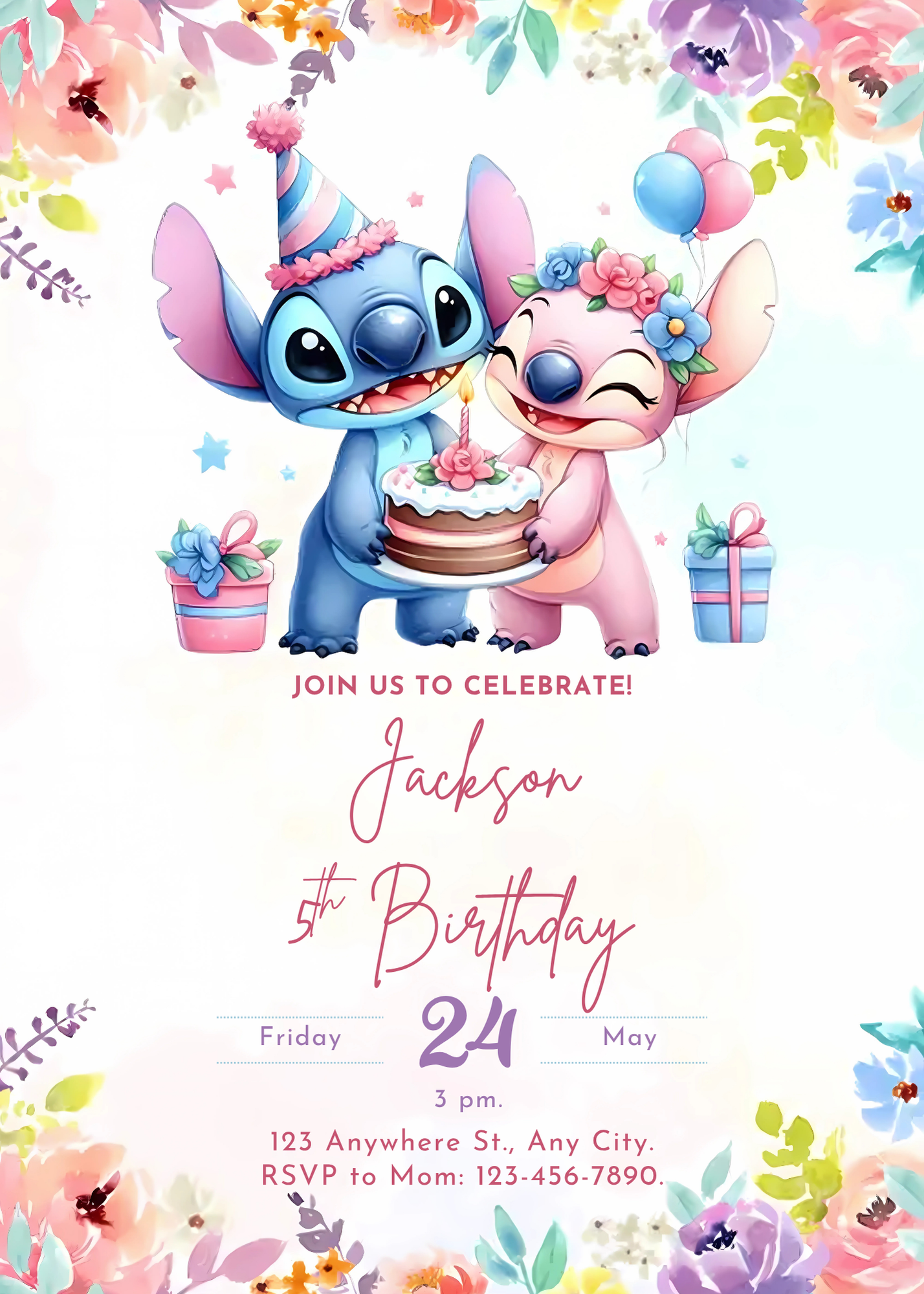 Lilo And Stitch Birthday Party Invitations - CreativeRino