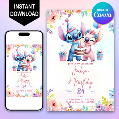 Lilo And Stitch Birthday Party Invitations - CreativeRino