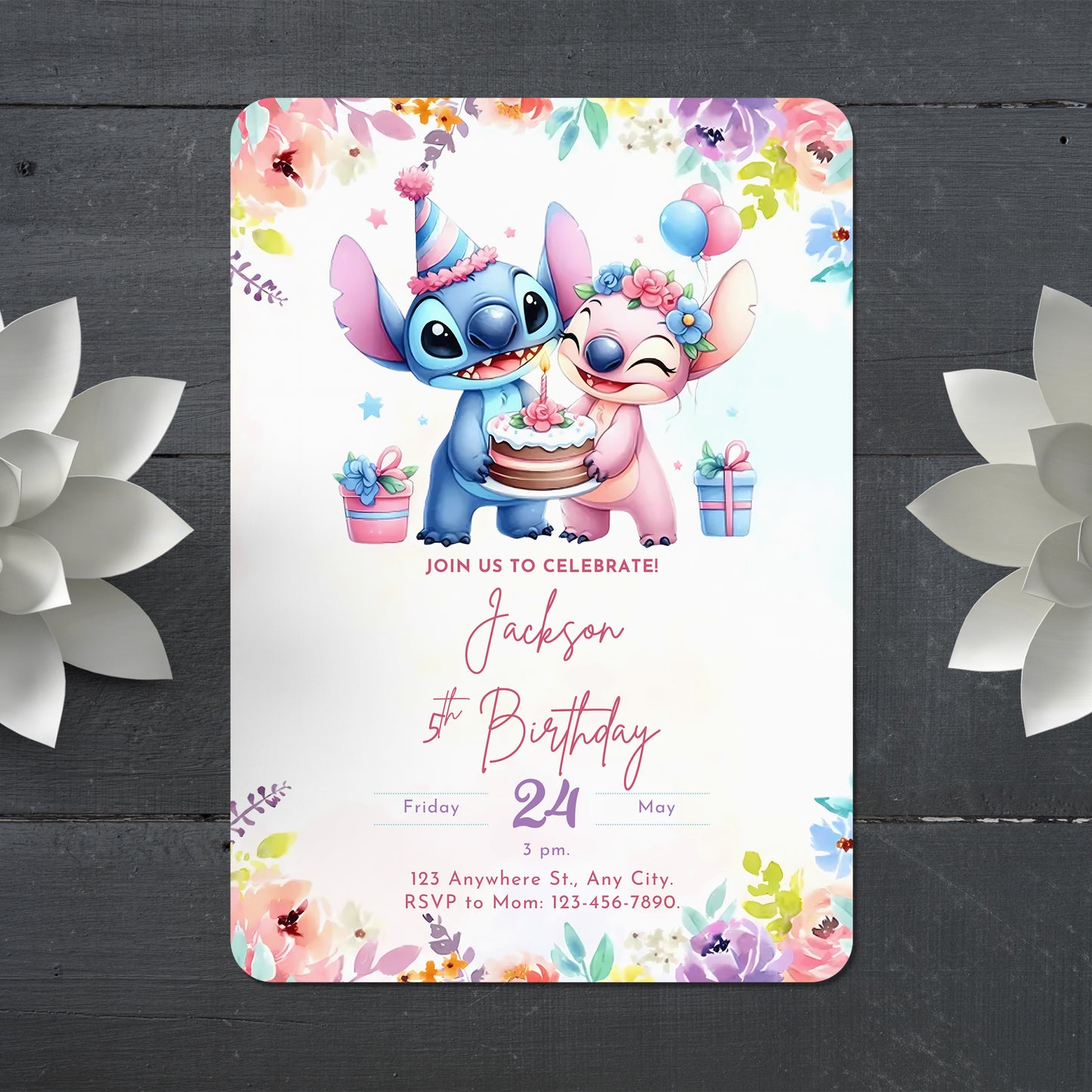 Lilo And Stitch Birthday Party Invitations - CreativeRino