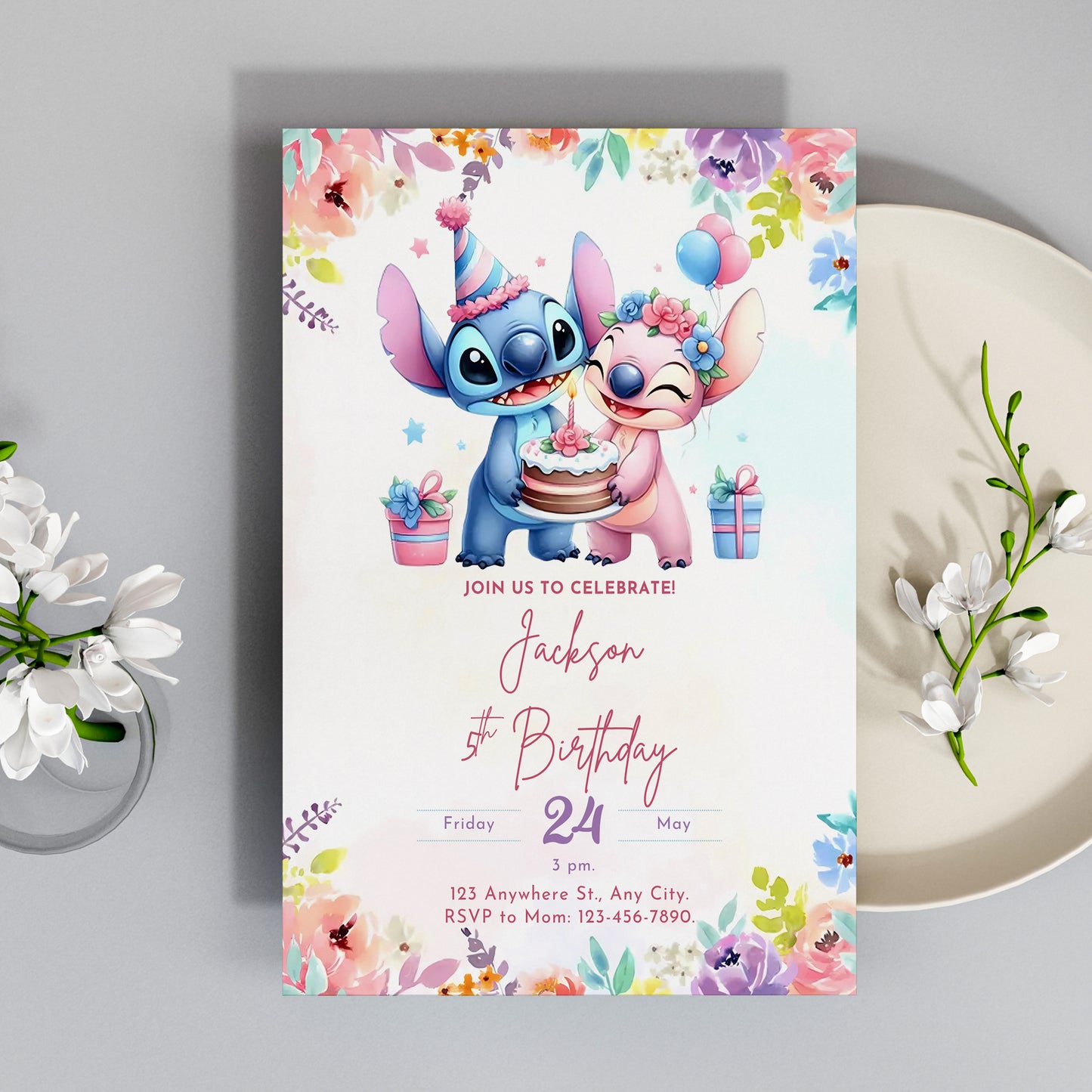 Lilo And Stitch Birthday Party Invitations - CreativeRino