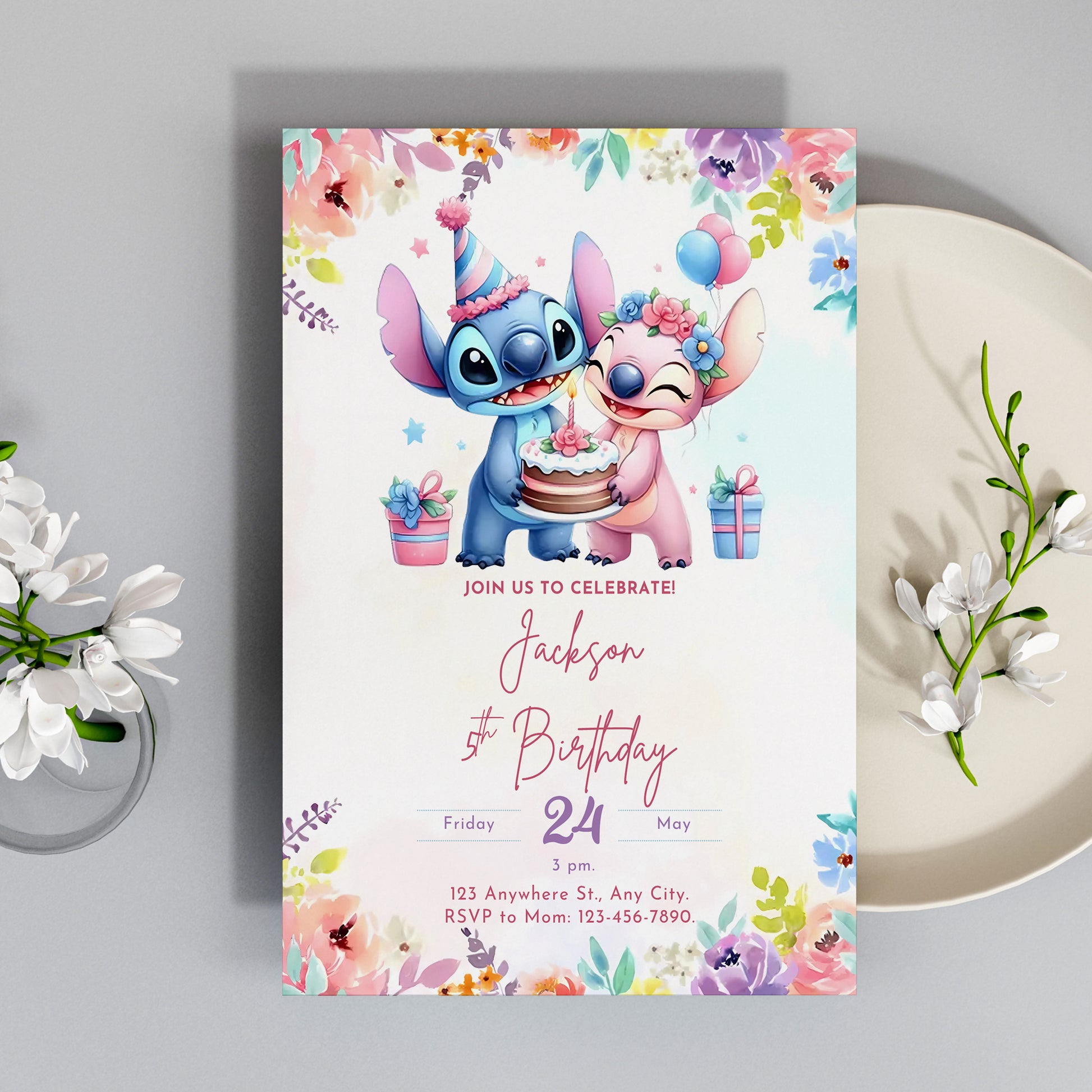 Lilo And Stitch Birthday Party Invitations - CreativeRino