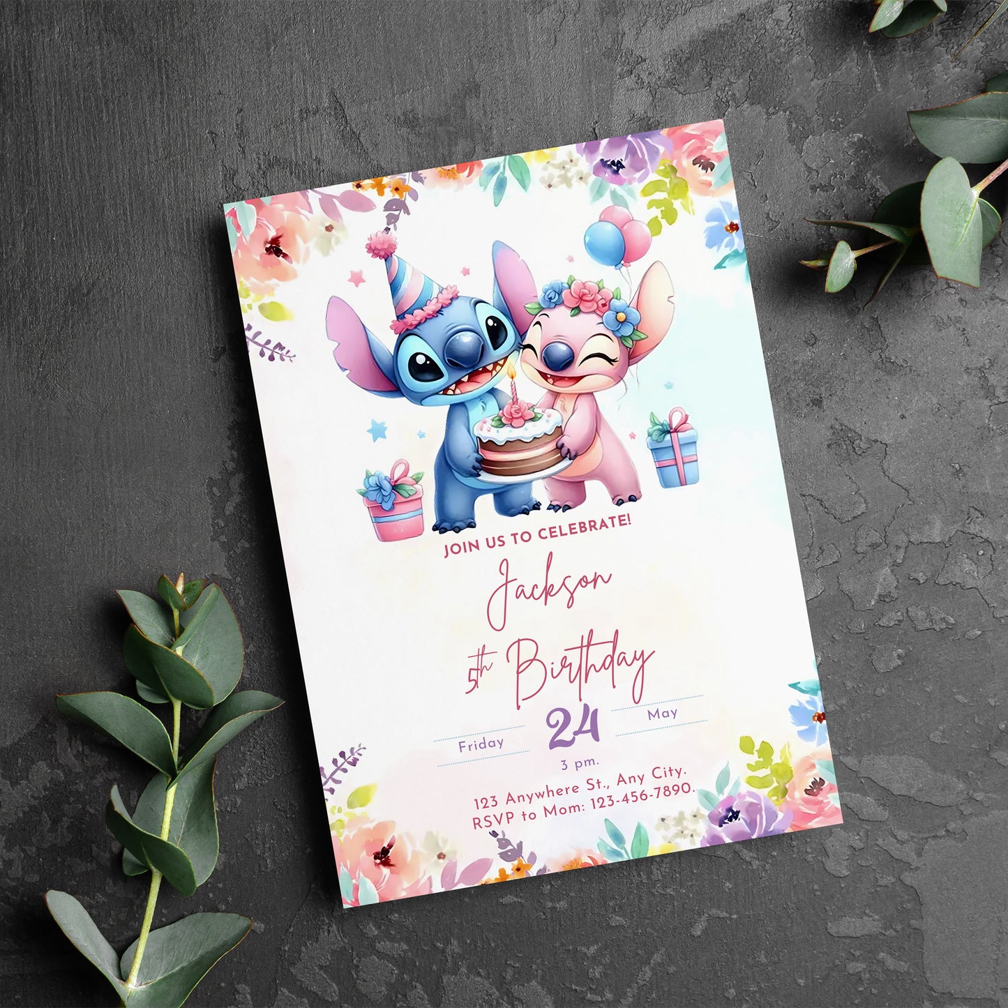 Lilo And Stitch Birthday Party Invitations - CreativeRino