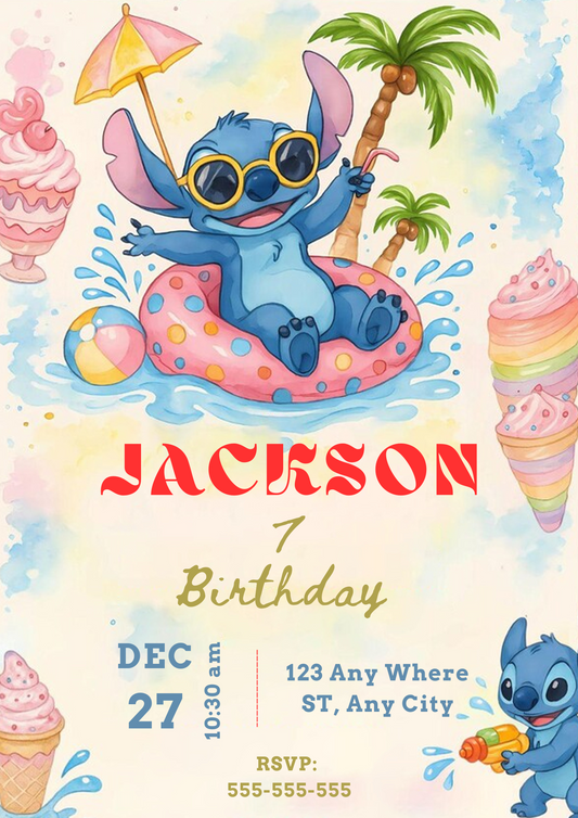 Lilo And Stitch Digital Invitation - CreativeRino