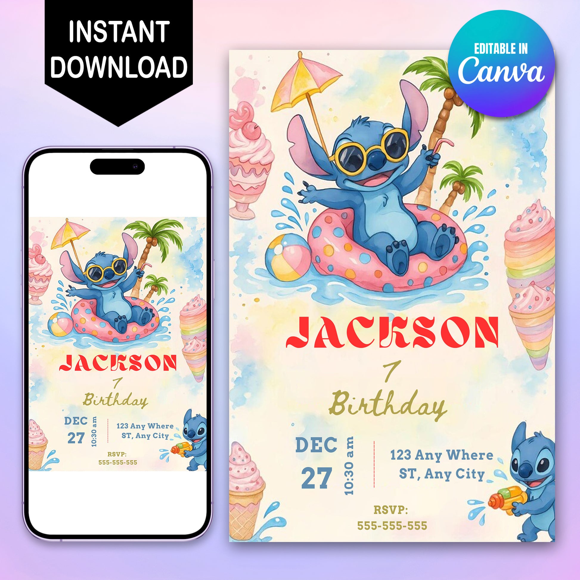 Lilo And Stitch Digital Invitation - CreativeRino