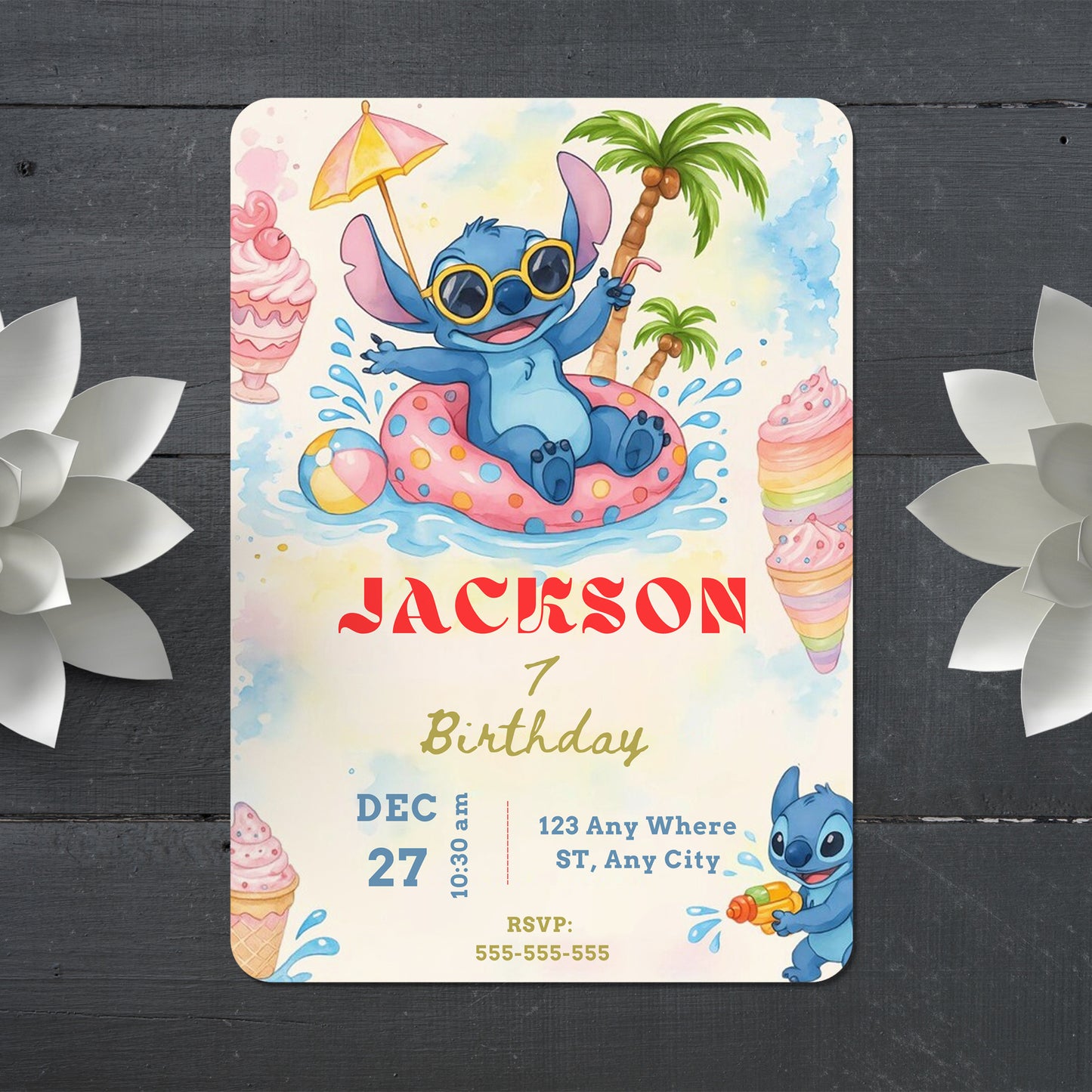 Lilo And Stitch Digital Invitation - CreativeRino