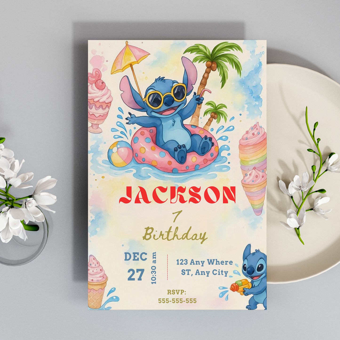 Lilo And Stitch Digital Invitation - CreativeRino