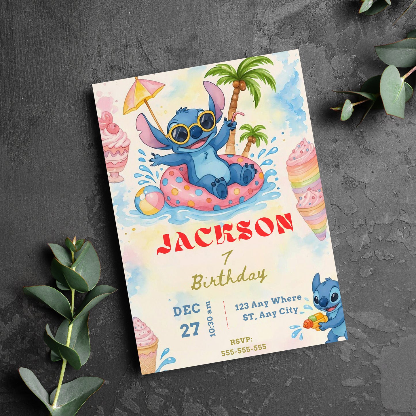 Lilo And Stitch Digital Invitation - CreativeRino