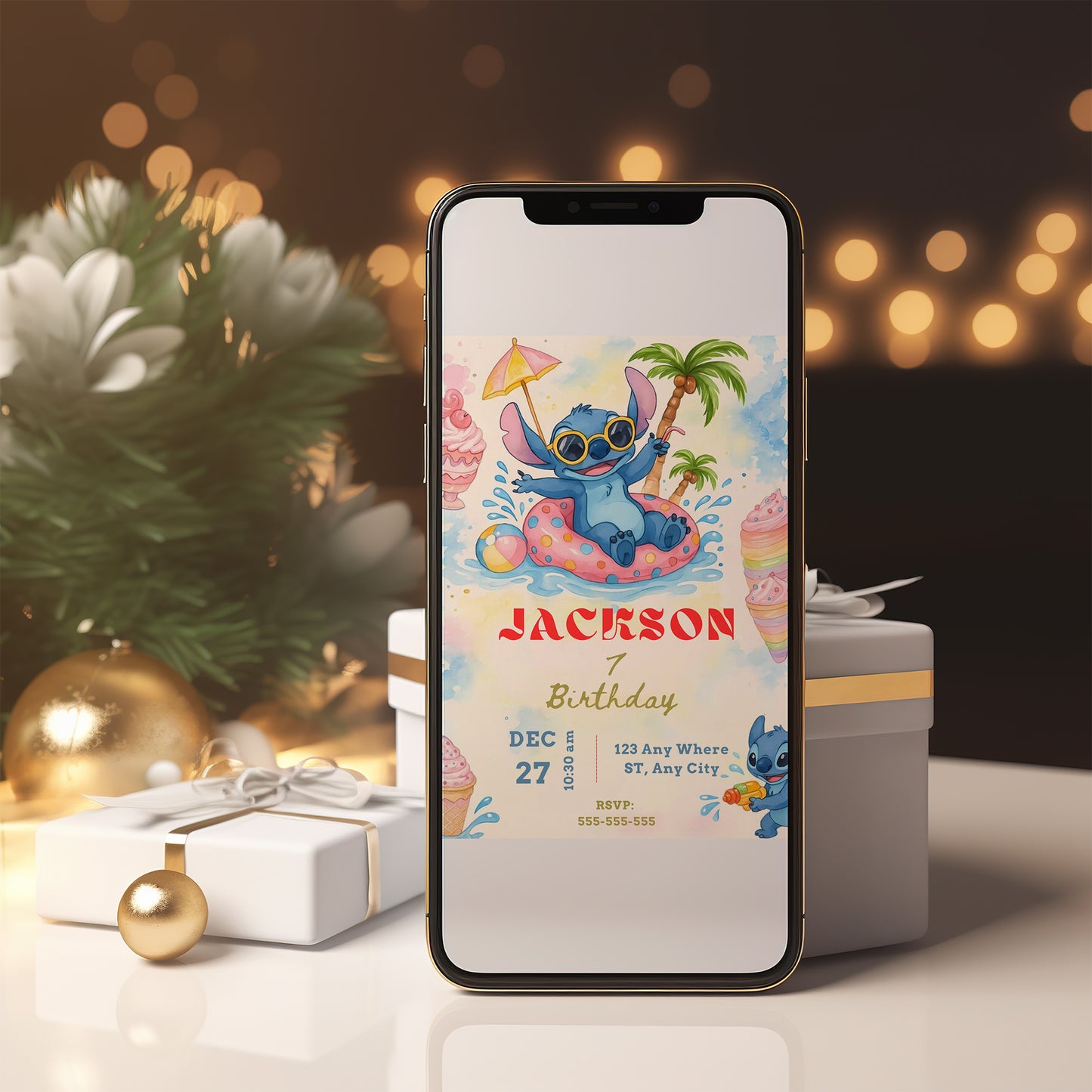 Lilo And Stitch Digital Invitation - CreativeRino