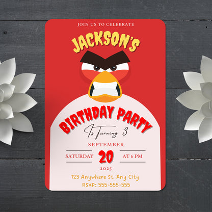 Angry Birds Birthday Invitation Template - CreativeRino