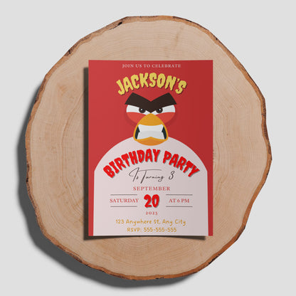 Angry Birds Birthday Invitation Template - CreativeRino