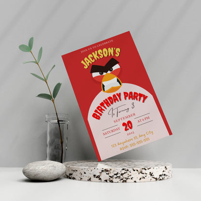 Angry Birds Birthday Invitation Template - CreativeRino