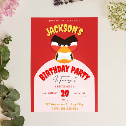 Angry Birds Birthday Invitation Template - CreativeRino