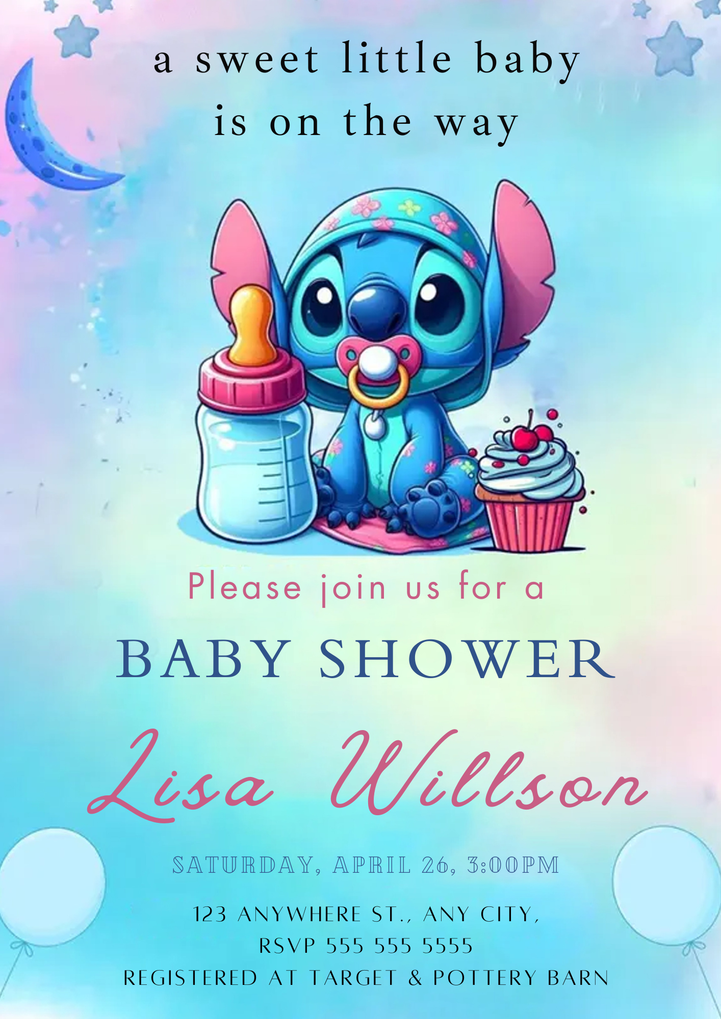 Lilo And Stitch Baby Shower Invitations - CreativeRino