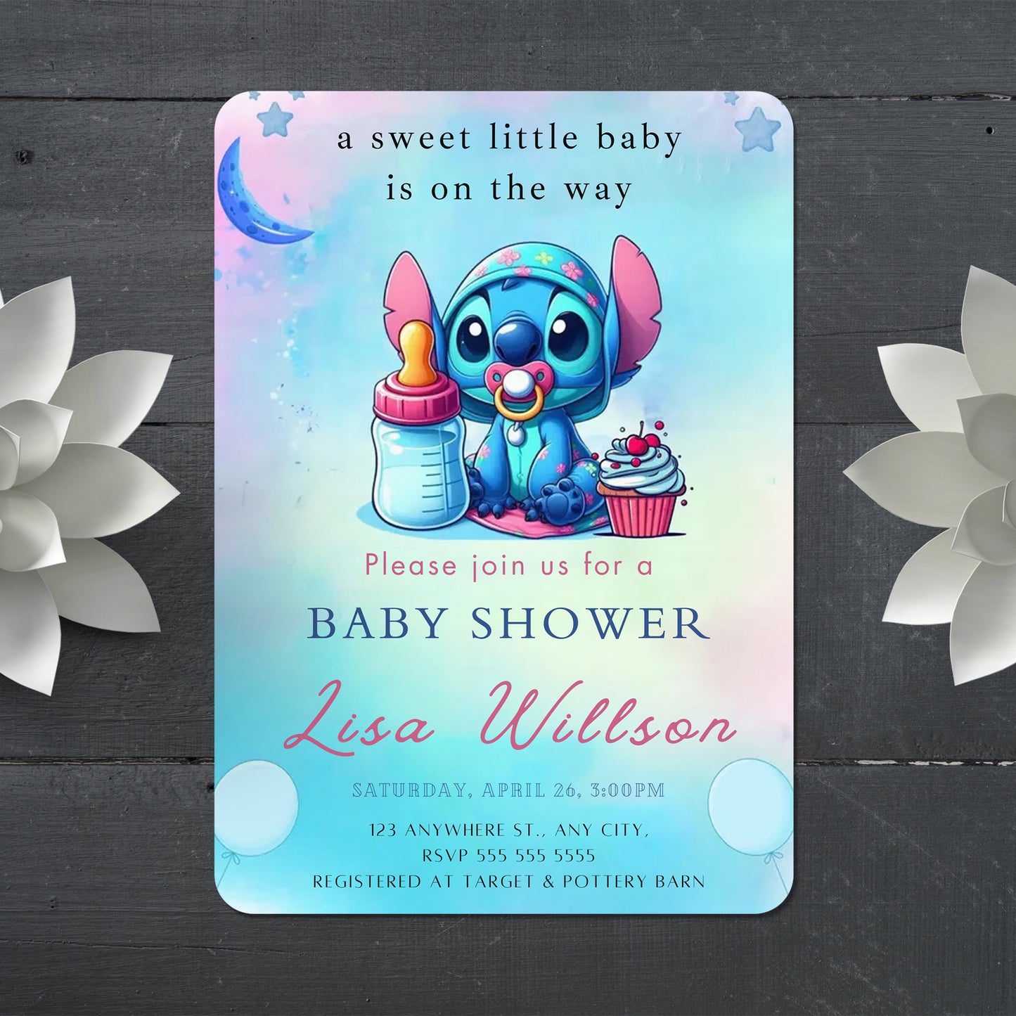Lilo And Stitch Baby Shower Invitations - CreativeRino