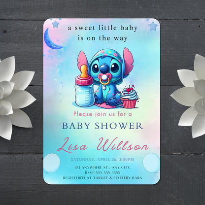 Lilo And Stitch Baby Shower Invitations - CreativeRino